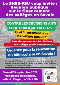 19 septembre à Chambéry : réunion publique sur le financement des collèges&nbsp;(…)