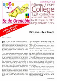 Bulletin n°212, avril 2015