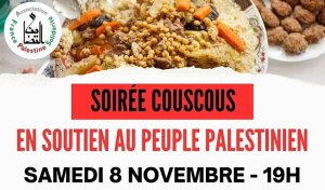 Soirée couscous, en soutien au peuple palestien