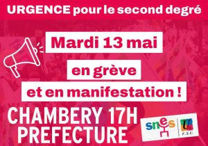 Gréve fonction publique 13 mai : urgence pour le 2d degré !