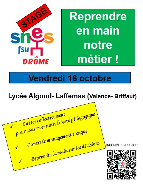 Stage REPRENDRE EN MAIN NOTRE MÉTIER !