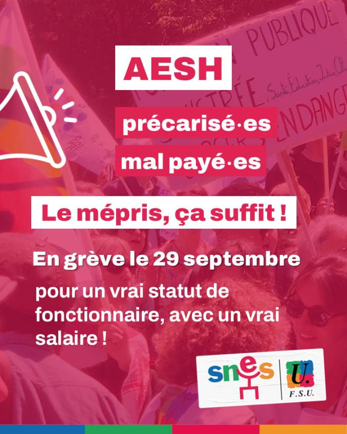 Une rentrée désastreuse et méprisante pour les AESH