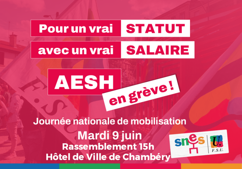 9 juin : pour les AESH, un statut maintenant ! Grève nationale