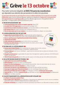 Toutes et tous en grève le mardi 13 octobre et le jeudi 5 novembre