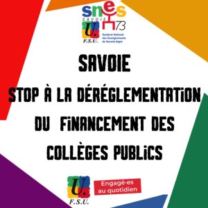 Budget collèges 73 : en Conseil d'administration VOTEZ CONTRE&nbsp;(…)