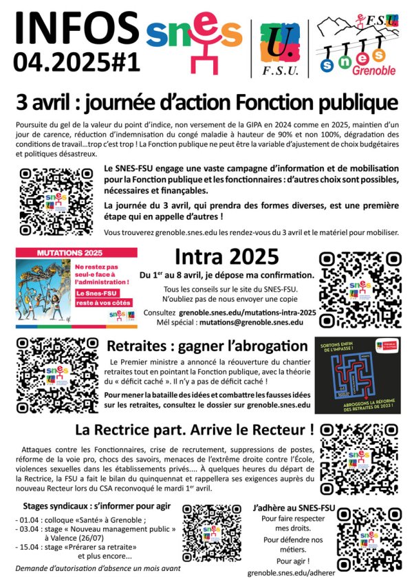 Lettre d'infos #1 avril 2025