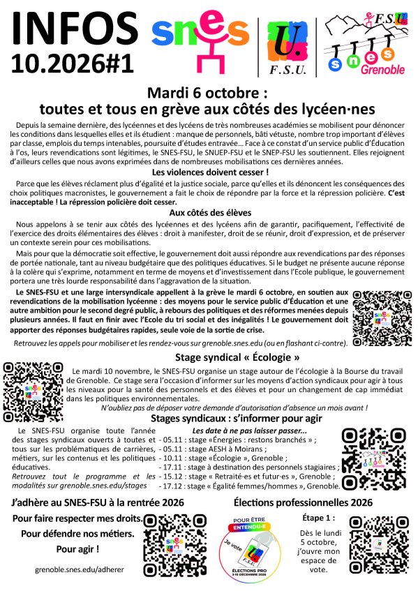 Lettre d'infos #1 octobre 2026