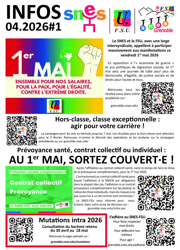 Lettre d'infos #1 avril 2026