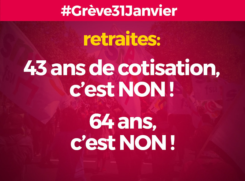 GRÈVE CONTRE LA RÉFORME DES RETRAITES !
